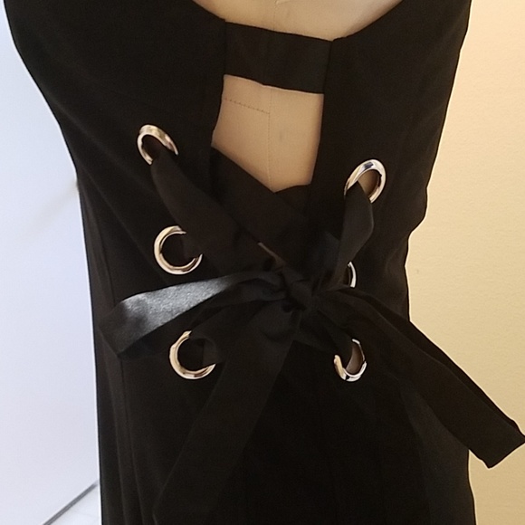 Satin corset tie Midi Mini dress - Picture 2 of 3